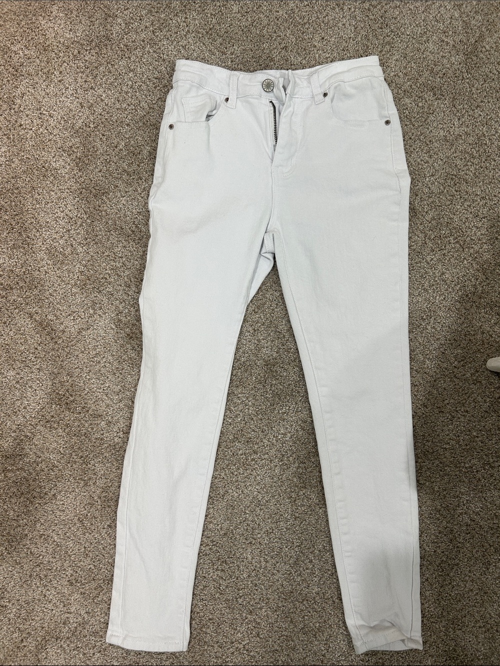 SHEIN White Skinny High-Rise Jeans
